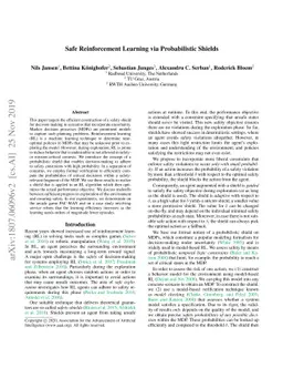 Safe Reinforcement Learning via Probabilistic Shields