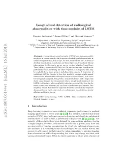 Longitudinal detection of radiological abnormalities with time-modulated
  LSTM