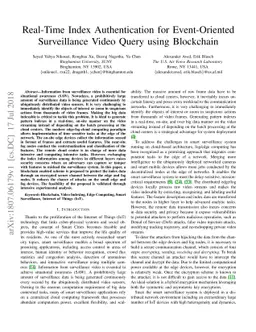 Real-Time Index Authentication for Event-Oriented Surveillance Video
  Query using Blockchain