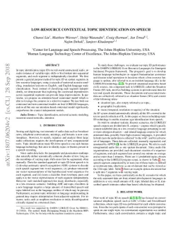 Low-Resource Contextual Topic Identification on Speech