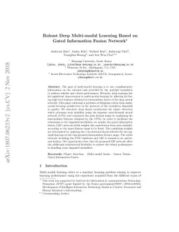 Robust Deep Multi-modal Learning Based on Gated Information Fusion
  Network