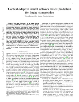 Context-adaptive neural network based prediction for image compression