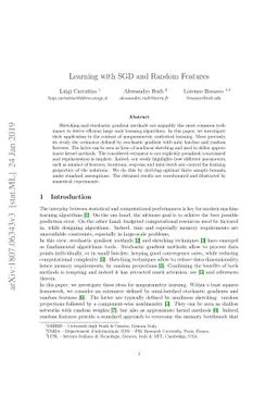 Learning with SGD and Random Features