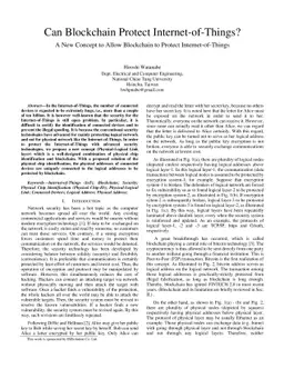 Can Blockchain Protect Internet-of-Things?