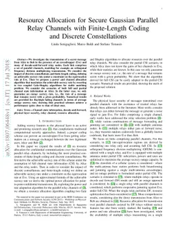 Resource Allocation for Secure Gaussian Parallel Relay Channels with
  Finite-Length Coding and Discrete Constellations