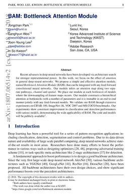 BAM: Bottleneck Attention Module