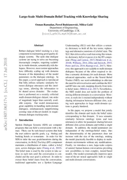 Large-Scale Multi-Domain Belief Tracking with Knowledge Sharing