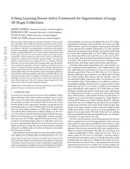 A Deep Learning Driven Active Framework for Segmentation of Large 3D
  Shape Collections
