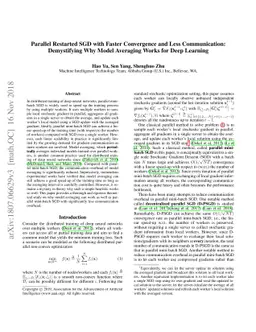 Parallel Restarted SGD with Faster Convergence and Less Communication:
  Demystifying Why Model Averaging Works for Deep Learning