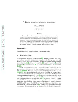 A Framework for Moment Invariants
