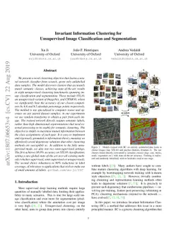 Invariant Information Clustering for Unsupervised Image Classification
  and Segmentation