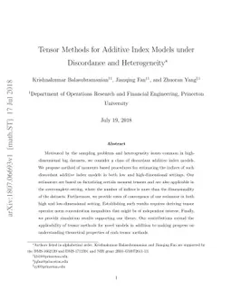 Tensor Methods for Additive Index Models under Discordance and
  Heterogeneity