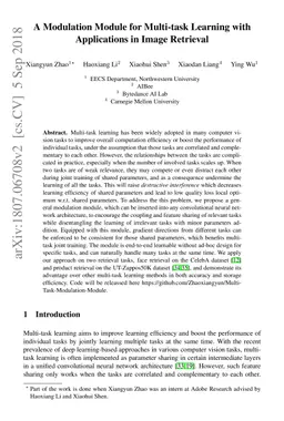 A Modulation Module for Multi-task Learning with Applications in Image
  Retrieval