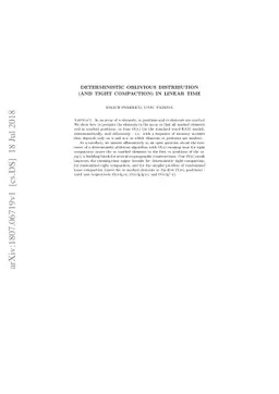 Deterministic oblivious distribution (and tight compaction) in linear
  time