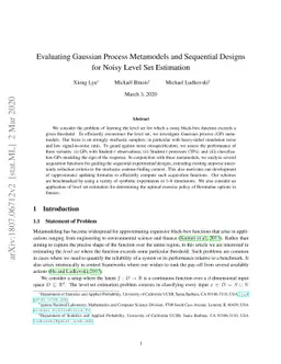 Evaluating Gaussian Process Metamodels and Sequential Designs for Noisy
  Level Set Estimation