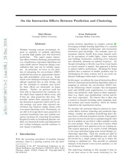 On the Interaction Effects Between Prediction and Clustering