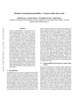 Machine Learning Interpretability: A Science rather than a tool