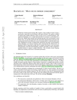 Backplay: "Man muss immer umkehren"