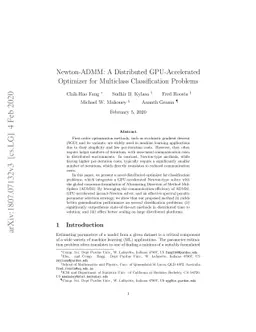 Newton-ADMM: A Distributed GPU-Accelerated Optimizer for Multiclass
  Classification Problems