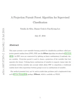A Projection Pursuit Forest Algorithm for Supervised Classification