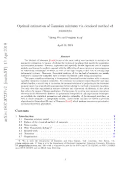 Optimal estimation of Gaussian mixtures via denoised method of moments
