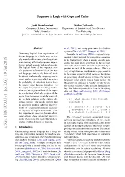 Sequence to Logic with Copy and Cache