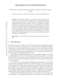 Revisiting Cross Modal Retrieval