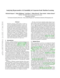 Analyzing Hypersensitive AI: Instability in Corporate-Scale Machine
  Learning