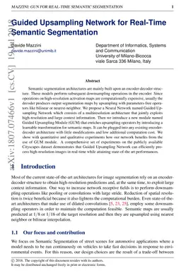 Guided Upsampling Network for Real-Time Semantic Segmentation