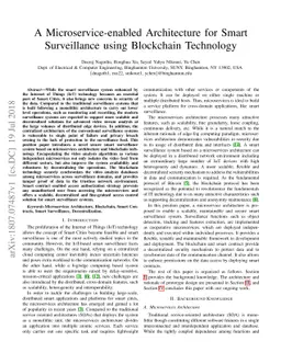 A Microservice-enabled Architecture for Smart Surveillance using
  Blockchain Technology