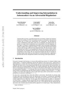 Understanding and Improving Interpolation in Autoencoders via an
  Adversarial Regularizer