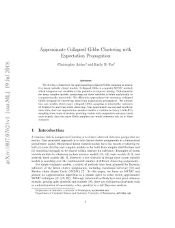 Approximate Collapsed Gibbs Clustering with Expectation Propagation