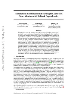 Hierarchical Reinforcement Learning for Zero-shot Generalization with
  Subtask Dependencies
