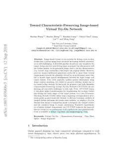 Toward Characteristic-Preserving Image-based Virtual Try-On Network