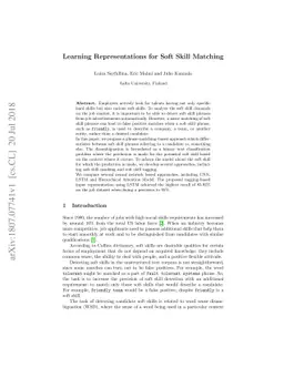 Learning Representations for Soft Skill Matching