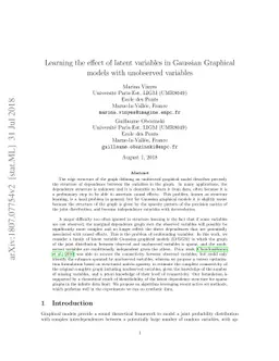 Learning the effect of latent variables in Gaussian Graphical models
  with unobserved variables