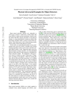 Physical Adversarial Examples for Object Detectors
