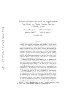 Self-stabilization Overhead: an Experimental Case Study on Coded Atomic
  Storage