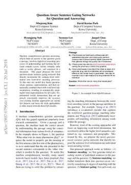 Question-Aware Sentence Gating Networks for Question and Answering