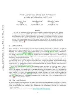 Prior Convictions: Black-Box Adversarial Attacks with Bandits and Priors