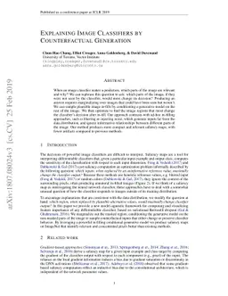 Explaining Image Classifiers by Counterfactual Generation