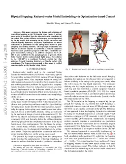 Bipedal Hopping: Reduced-order Model Embedding via Optimization-based
  Control