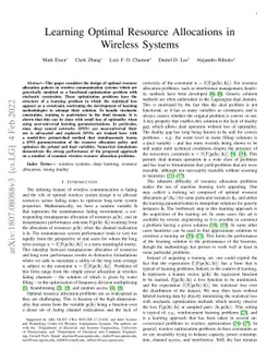 Learning Optimal Resource Allocations in Wireless Systems