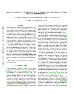 Phonetic-and-Semantic Embedding of Spoken Words with Applications in
  Spoken Content Retrieval