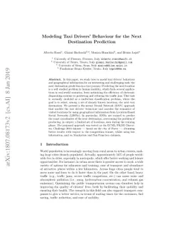 Modeling Taxi Drivers' Behaviour for the Next Destination Prediction