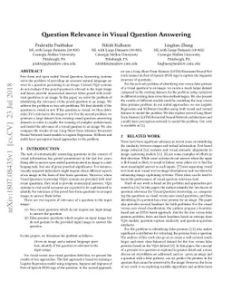 Question Relevance in Visual Question Answering