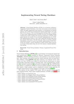 Implementing Neural Turing Machines