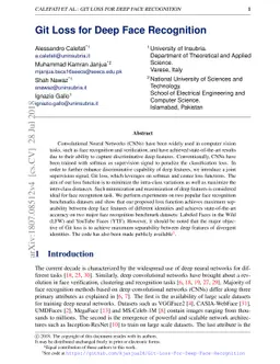 Git Loss for Deep Face Recognition