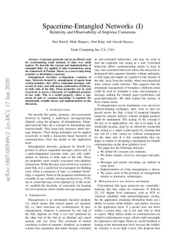 Spacetime-Entangled Networks (I) Relativity and Observability of
  Stepwise Consensus