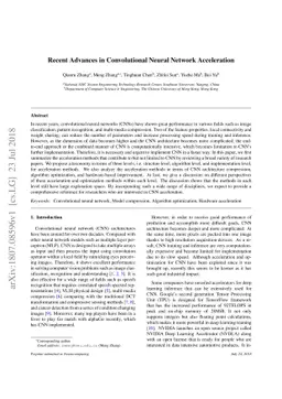 Recent Advances in Convolutional Neural Network Acceleration